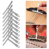 Guitar Luthier Tool Set 13 Stainless Steel Guitar Bridge Saddle Nut Files,9 Understring Radius Gauge,9 Sheet Sandpaper