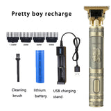 Hairdresser T-shaped bald hair clipper trimmer men's rechargeable lawn mower T-shaped contour hair clipper vintage hair clipper