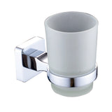 Square Toothpaster Toothbrush Holder Wall Mounted Hotel Bathroom Stainless Steel Home Accessories Organizer Glass Cup Round