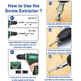 23 Pcs Daed Screw Extractor Set for Broken Screw or Bolt, Broken Bolt Extractor Screw Remover Set with Extension Bit Holder,