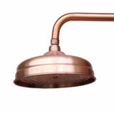 Rainfall Shower Head Antique Red Copper Round Extension Pipe Wall Arm Bathroom Shower Heads With Arm Wall Mounted