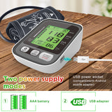 Upper Arm Blood Presure Meter Monitor Heart Rate Pulse Sphygmomanometer Rechargeable LCD Automatic Digital Tensiometer