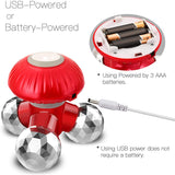 4 In 1 Handheld Vibrating Massager with 3 Kneading Massage Heads for Self Massage Relaxation or Muscle Tension Mini Massager