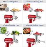 Hoodakang Food Grinder Attachment Slicer and Shredder Meat Stuffer For KitchenAid Stand Mixer Accessories