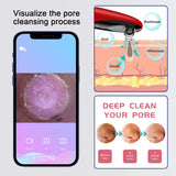 WiFi Facial Visual Blackhead Remover Vacuum with Camera 30X HD Visible Face Pore Cleaner Acne Extractor Probes for Women Men