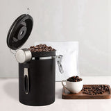 Coffee Jars Airtight 1.8L Coffee Bean Container Storage Jars With Mini Jar,Date Tracker,CO2 Valve For Coffee Bean,Sugar