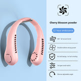 1800mAh Hanging Neck Fan USB Rechargeable Summer Cooling Fans Outdoor Sports Leafless Mute Sports Fans Wearable Neckband Fan