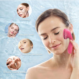 New Design Acoustic Wave Magnetic Massage Silicone Facial Cleanser Sonic Face Cleansing Brush With 4 Modes Facial Skin Scrubber