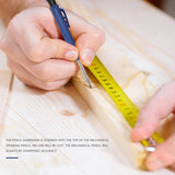 2Pcs Solid Carpenter Pencil Set For Construction With 24 Refill Leads Built-In Sharpener, Deep Hole Mechanical Pencil