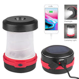 LED Camping Light USB Solar Lantern Outdoor Lampe Camping LED Rechargeable Phone Portable Light Fold USB Light With Power Bank