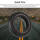 10x2.5 Inner Hollow Honeycomb Solid Tire Electric Scooter Explosion-Proof Tubeless Tire for Max G30 Electric Scooter 60/70-6.5