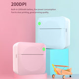 Portable Mini Thermal Printer Wirelessly BT 200dpi Photo Label Memo Wrong Question Printing with 1 Roll Paper