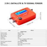 2 in 1 Satellite and TV Signal Finder LCD Digital Satellite Finder TV Antenna Signal Strength Meter Signal Finding Meter