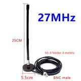 Walkie Talkie Antenna 27MHz Suction Cup Antenna BNC Male Q9 Head Radio Station External Shortwave Car Antenna