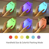 Cute Silicone LED Night Lamp USB Rechargeable Children Night Light 7-Color Breathing Modes Touch Sensor Control Night Lamp