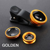 3in1 Fisheye Phone Lens 0.67X Wide Angle Zoom Fish Eye Macro Lenses Camera Kits With Clip Lens On The Phone For Smartphone