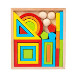 Rainbow Stacking Blocks Wooden Big Baby Balance Building Blocks Geometric Shape Variety Stacker Montessori Kid Educational Toy