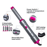 Hair Dryer 5 in 1 Set Hot Comb Professional Curling Iron Hair Straightener Wet and Dry  Styling Tool Hair Dryer Household Kit