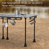 Portable Camping Aluminum Alloy Table Folding Hollow Splicable Adjustable Outdoor Picnic Fishing Barbecue Mini Table