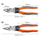 9" Wire Pliers Alloy Steel Cable Cutter Multifunctional Wire Stripper for Electrician Pliers Crimping