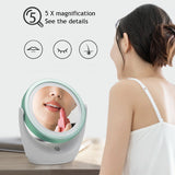 Led Mirror Makeup Night Make up Glowing mirror with lights Equipped 5X Magnifying new Woman makeup tools Spin details SU420