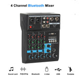Professional 4 Channel Bluetooth Mixer o Mixing DJ Console with Reverb Effect for Home Karaoke USB Live Stage KTV