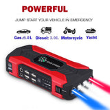 Car Jump Starter 600A Car Battery Start Tool Automobile 12V Batteries Booster Charger with 28000mAh Power Bank Fuction