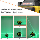 Multifunctional 16 Lines Laser Level Tool Vertical Horizontal Lines with 3° Self-leveling Function