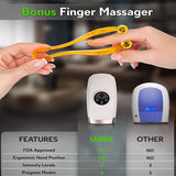 Cordless Electric Hand Massager for Arthritis Air Compression Pain Relief Gifts with 6 Levels Pressure Point Heating Massager