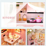 DIY Doll House Wooden Doll Houses Miniature Dollhouse Furniture Kit Toys Casa for Children Christmas Gift  L026