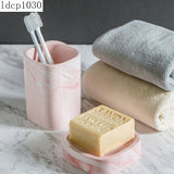 Ceramic Bathroom Decoration Accessories Toiletries Nordic Marble Pattern Soap Dish/lotion Bottle/toothbrush Holder/mouthwash Cup