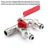 Manual Practical Home Garden Detachable 90 Degree Faucet Water Tap Explosion Proof Double Valve Rustproof Copper Cold Hot