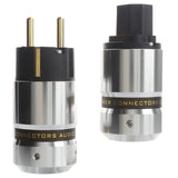1 Pair Hi-End Gold Plate EUR Schuko, AC 16A 250V EU Power Plug, IEC Connector Plug, Hifi Electrical Plug EU Plug