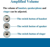 KerLiTar P11W Big Button Corded Phone for Elderly Amplified Speakerphone for Hearing Impaired Seniors Home Desktop/Wall Phone