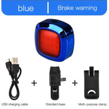 2020 Bicycle Taillight 16 Led Cycling Smart Brake Lights USB Rechargeable 5 Modes Safety Warning Light Motorcycle Helmet Lamp