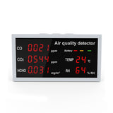 5 in 1 Detector LED CO CO2 HCHO Temperature Humidity Monitoring Home Desktop High Precisions Quick Detect Air Quality Detector