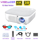 WISELAZER G1 Full HD 4K 1920x1080P LCD Smart Android 10.0 Wifi LED Video Home Theater Cinema 1080P Projector for Smartphone