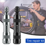 Bicycle Tire Repair Kit Aluminum Alloy MTB Mountain Road Bike Rubber Strip Repair Drills Cycling Car Tyre Puncture Maintain Tool