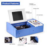 40W CO2 USB Laser Engraving Cutting Machine for Wood and Plastics Multifunctional Engraver Cutter with Digital Display