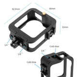 Protective Cage Housing for Gopro Max Quick Release Metal Frame Shell Case Cold Shoe 1/4 Mount 360 Panoramic Accessories