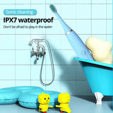 Children Electric Toothbrush Kids 5 To 12 Years Old Cleaning Care Oral Bacteria 6 Replacement Brush Heads USB Charging