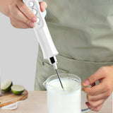 Electric Egg Beater 3-Speeds USB Rechargeable Mixer Heads Eggbeater Frother Stirrer Coffee Milk Drink Blender