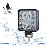 Mini 16LED 27W 48W LED Work Light Bar Square Spotlight 12V 24V Offroad LED Light Bar For Truck Offroad 4X4 4WD Car SUV ATV