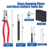 Glass Cutter Kits Stained Glass Supplies With Heavy Duty Glass Running Pliers And Pencil Glass Cutter Tool