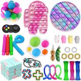 Popite Dimple Fidget Toys Set Box Pushs Bubble Fidget Toys Pack Children Adult Sensory Popete Game Kit Stress Reliever Toy