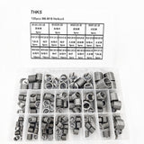 120pcs Screw Threaded Inserts Stainless Steel Fasteners Repair Tools Kit Coiled Wire Helical Screw Sleeves Set M6-M18 Insert Kit