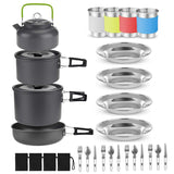 Outdoor Camping Pot Set 4-5 People Teapot Set Pot Set Portable Picnic Cooker Kettle Set Camping Cookware Kit