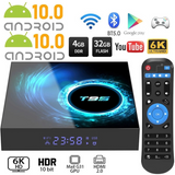 T95 6K H616 Quad Core Media player Play  Android 10  2.4g & 5g Wifi Bluetooth 5.0 4g 16g 32gb 64gbMedia Player