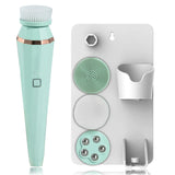 4 In 1 Facial Cleansing Brush 360° Rotating Face Cleaner Deep Pore Acne Blackhead Remover Tools Face Scrubber Skin Care Machine