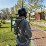Motorcycle Retro Helmet Full Face Baseball Cap Helmet Peaked Cap Motorcycle Safety Accessories Bright Black